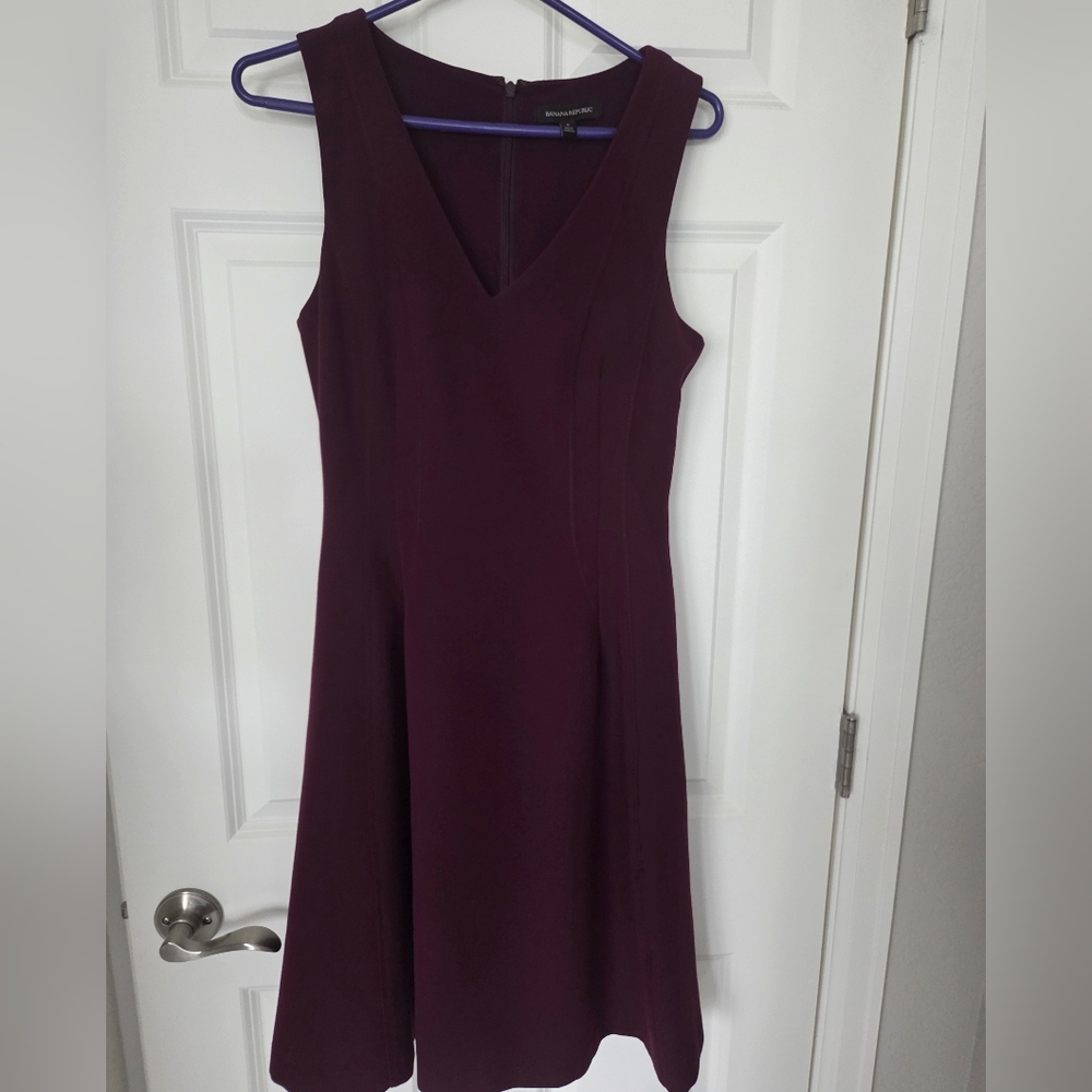 Banana Republic Burgundy Sleeveless Dress